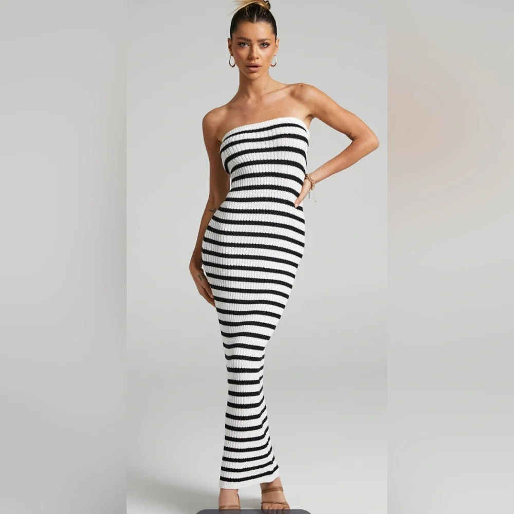 Showpo Stripe Knit Dress - Picture 1 of 6